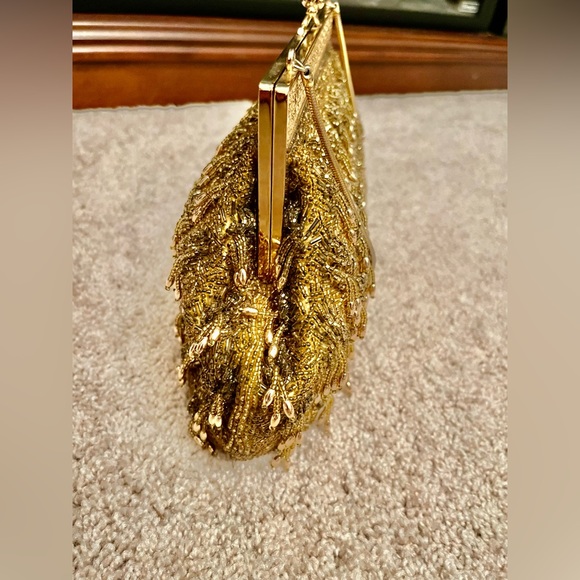 Vintage golden beaded and sequin handbag - Picture 2 of 3